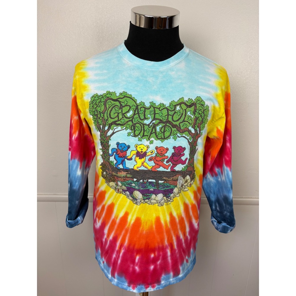 Vintage Grateful Dead Dancing‎ Bears Graphic Tee Tie Dye GDP 1997 3/4 Cut Sleeve